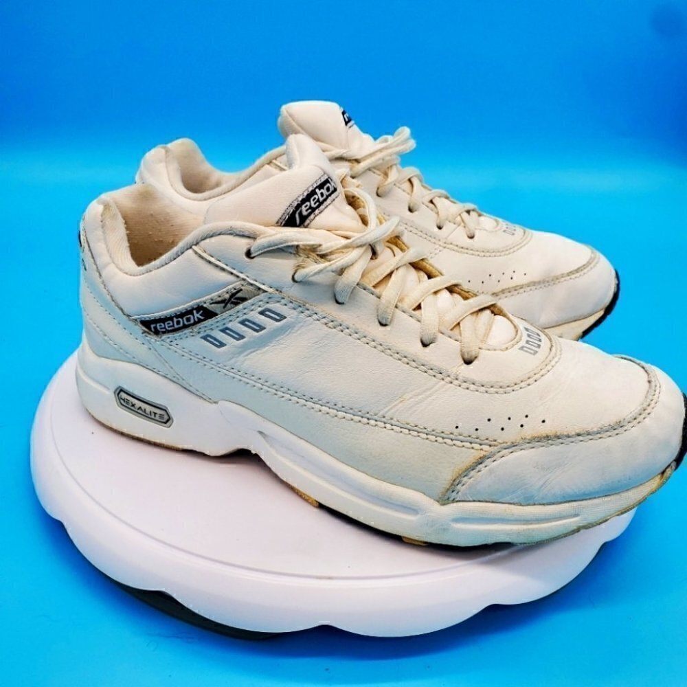 Reebok Hexalite Vintage Women Runner Trainer Sneaker Shoes Size 7 White